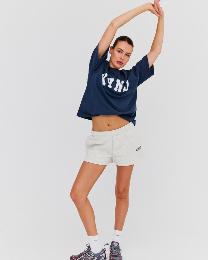 Oversized Varsity T-Shirt - Navy