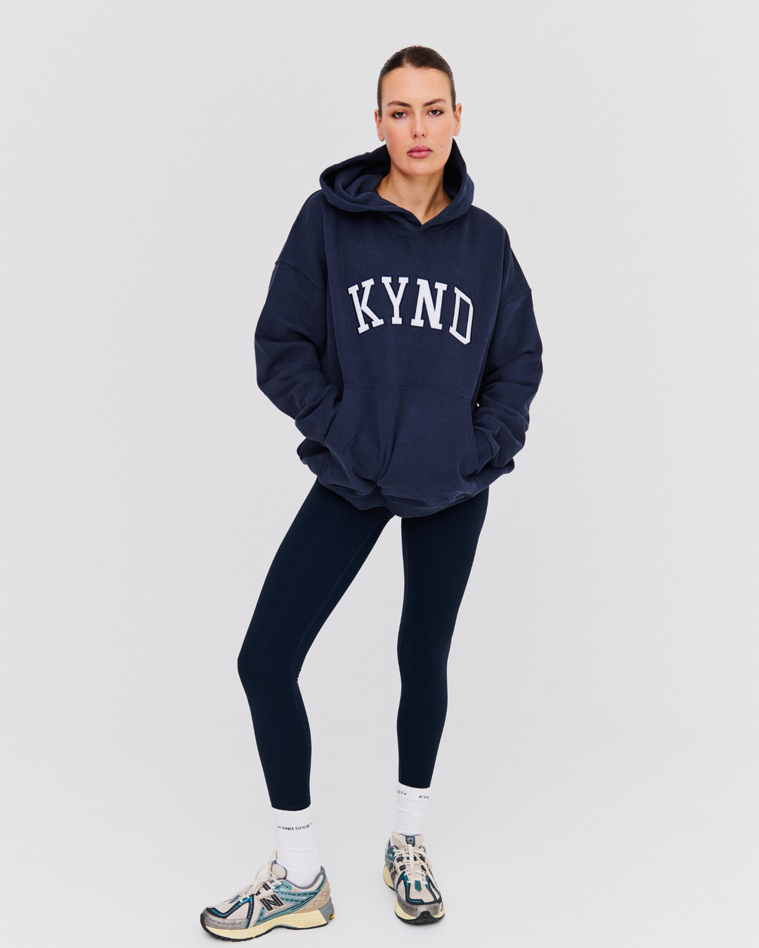 Oversized Varsity Hoodie - Navy