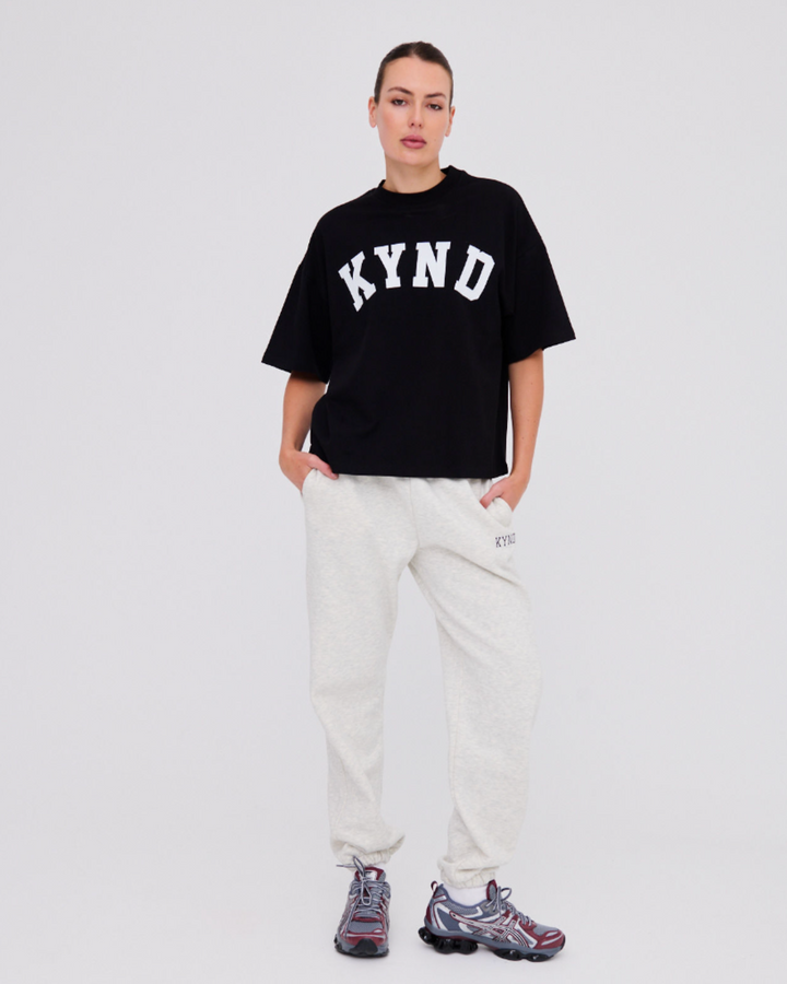 Oversized Varsity T-Shirt - Black