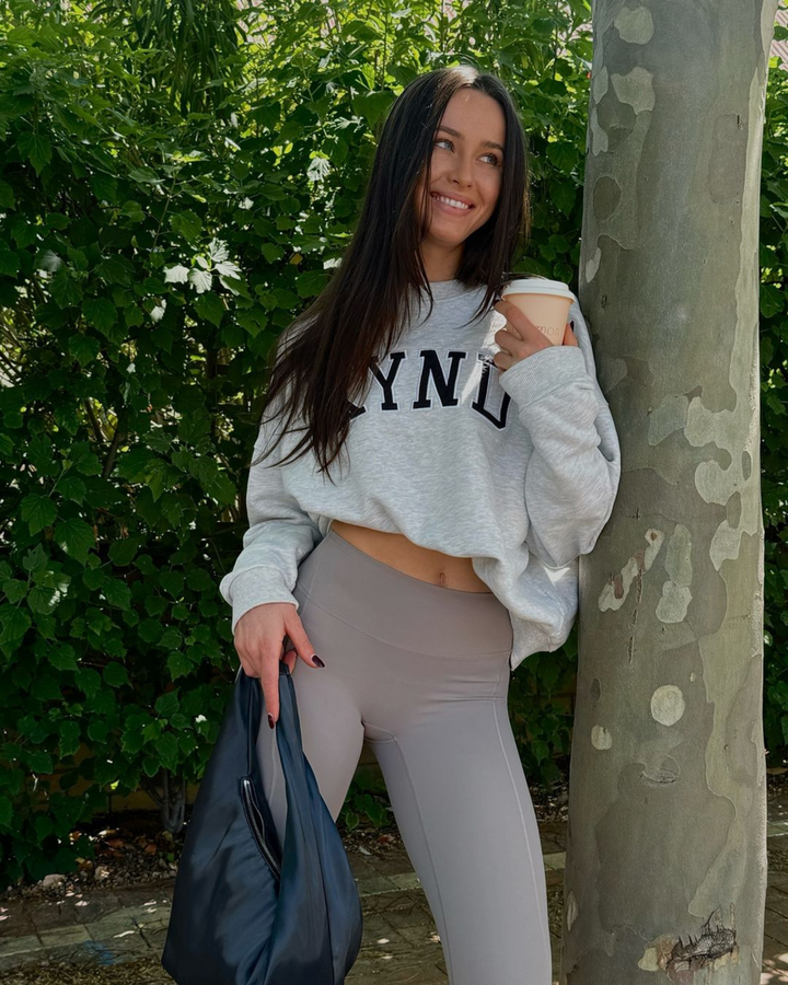 Oversized Varsity Sweatshirt - Grey Marle