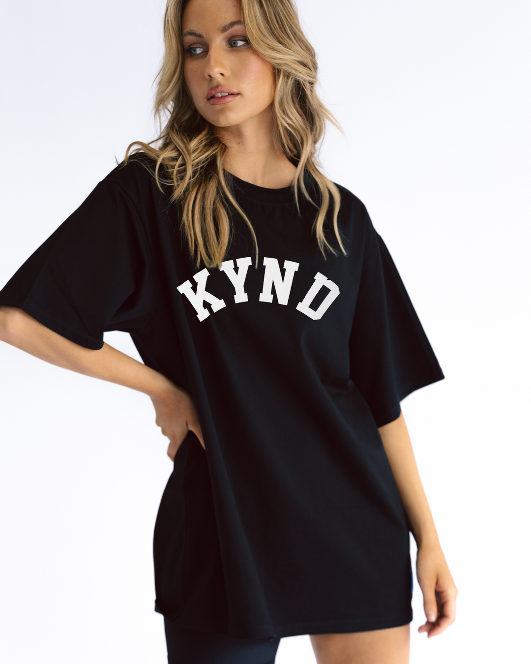 Oversized Varsity T-Shirt - Black