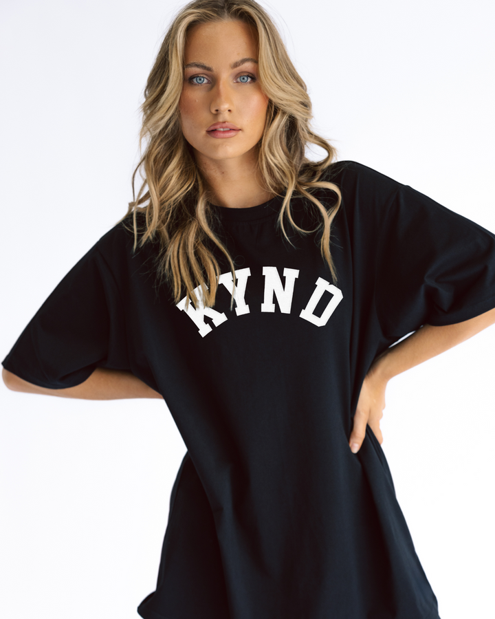 Oversized Varsity T-Shirt - Black