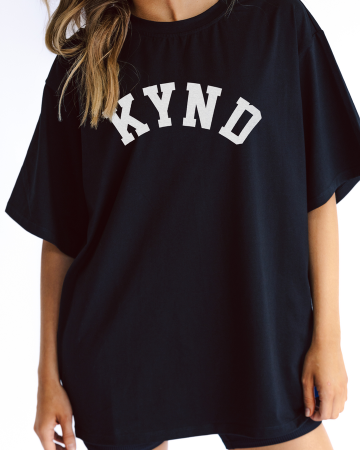 Oversized Varsity T-Shirt - Black