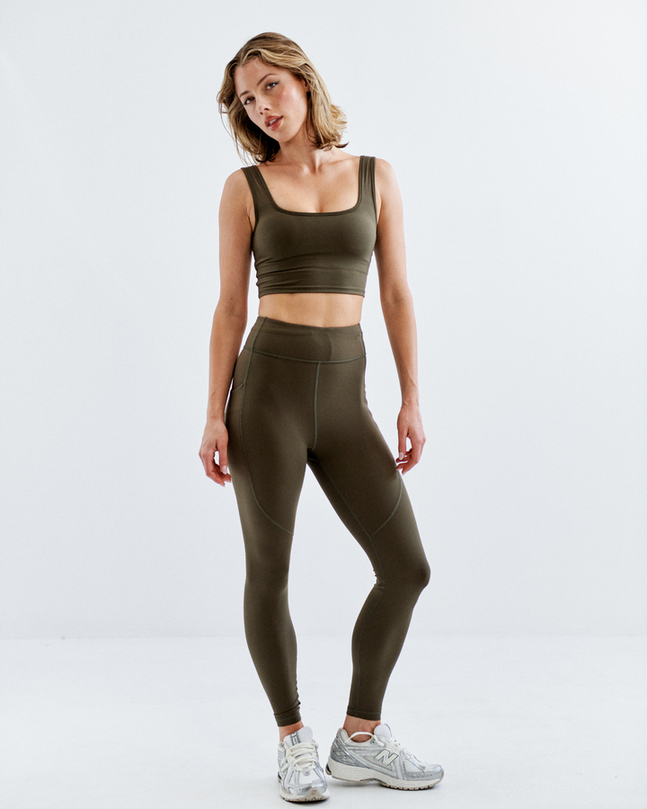 Core Leggings - Khaki Green