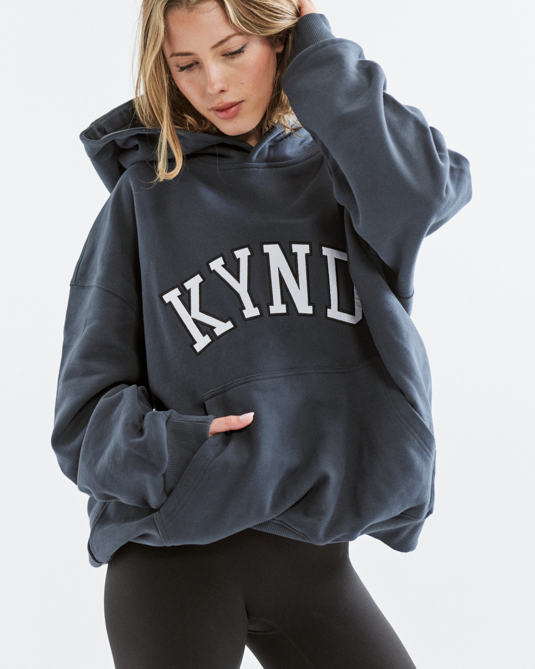 Oversized Varsity Hoodie - Navy